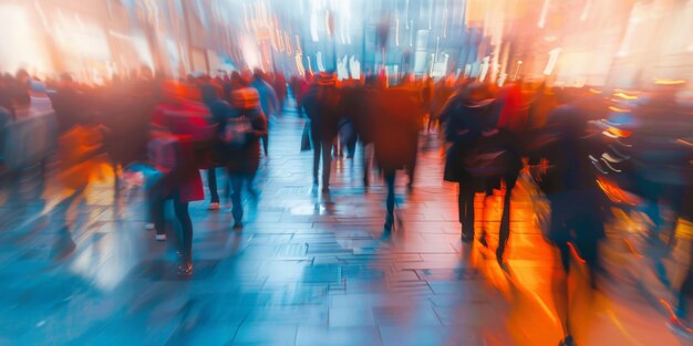 Verschwommene Menschenmenge der unerkennbaren Straße