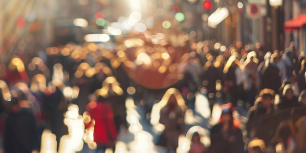 Verschwommene Menschenmenge der unerkennbaren Straße