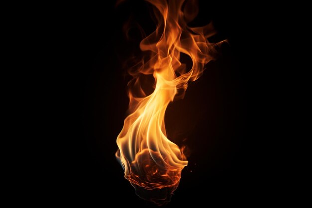 Verschwommener dunkler Hintergrund mit brennender Flamme