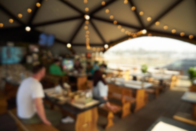 Verschwommener Fokus Hintergrund Restaurant geschlossene Terrasse