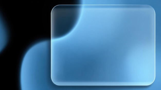 verschwommener Glasmorphismus UI-Hintergrund moderne abstrakte transparente Form blaue Gradientenplatte
