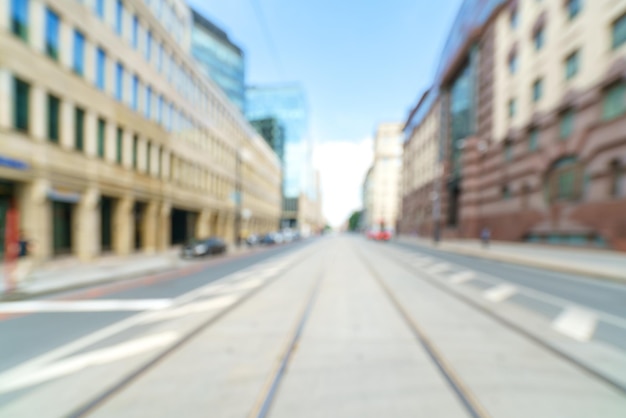 Verschwommener Hintergrund einer Stadtstraße Verschwommenes Foto einer modernen Stadt