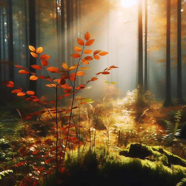 verschwommener Hintergrund eines Waldes im Herbst Naturfotografie