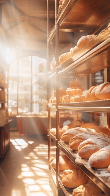 Verschwommenes Bäckereiinterieur