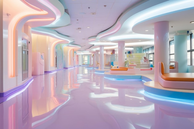 Verschwommenes Innere eines Krankenhauses Generative KI