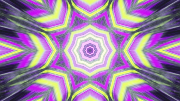 Verschwommenes Neon-Kaleidoskop-Muster 4K UHD 3D-Darstellung