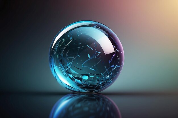 Versión rasterizada de la esfera brillante de vidrio