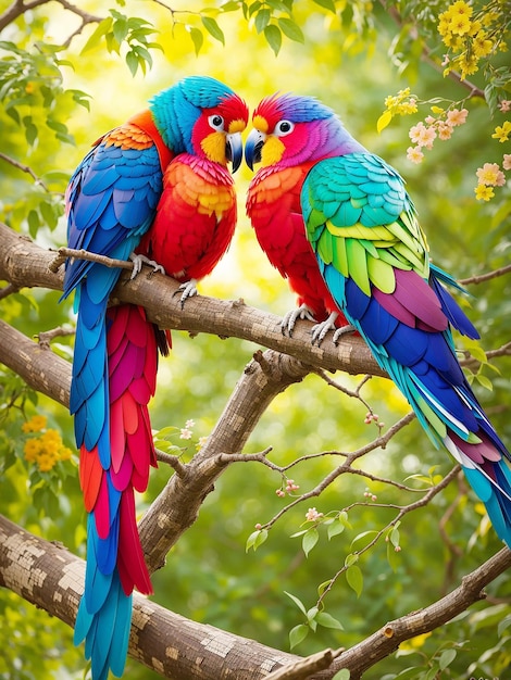 Verspielte Lovebirds