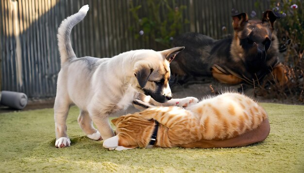 Verspielte Stimmung bei Katzen und Hunden