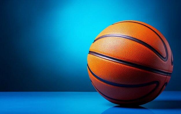 Verspielter Basketball vor blauem Hintergrund