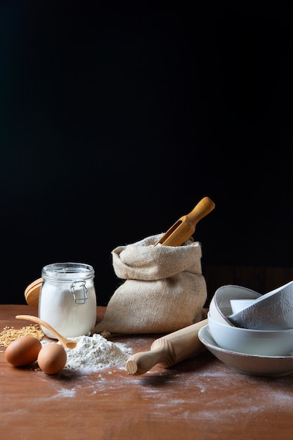 Foto verstecktes mehl, das zum kochen verwendet wird