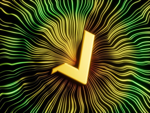 Vert Crypto Converging Lines Resumen moderno concepto de ilustración 3D