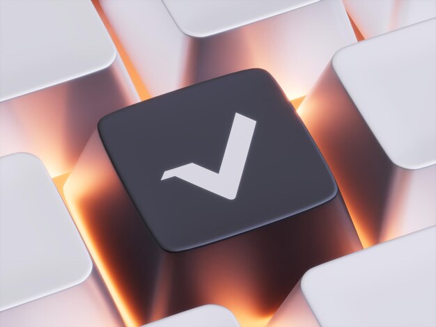 Vert Keycap Presione el botón Cerrar Crypto Moneda 3D Ilustración Render