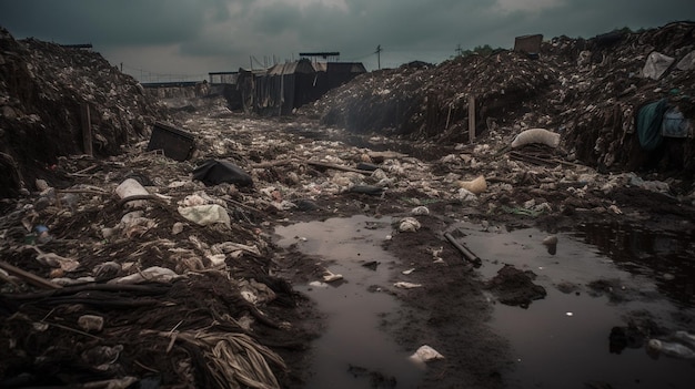 Un vertedero de basura en un barrio pobre de Nigeria