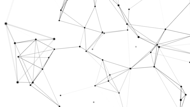 Verteilung schwarzer Linien und Punkte im weißen Raum Digitaler Hintergrund der Datennetzverbindung