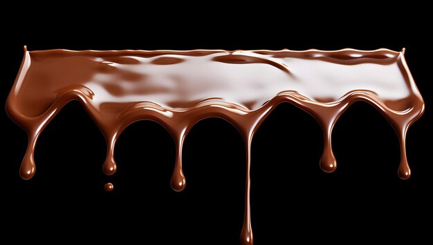 Foto verter chocolate goteando aislado sobre fondo blanco o transparente