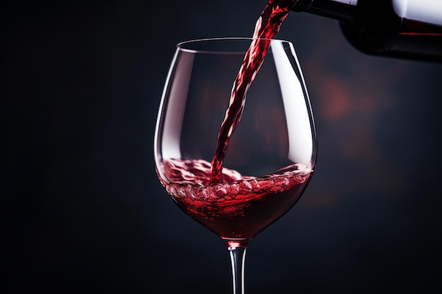 Foto verter vinho vermelho para o copo festa restaurante bar gourmet celebração luxo sabor salpicando uva