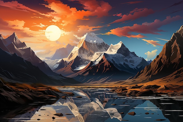 Vertical_illustration_of_snowy_mountain_crowned_winne