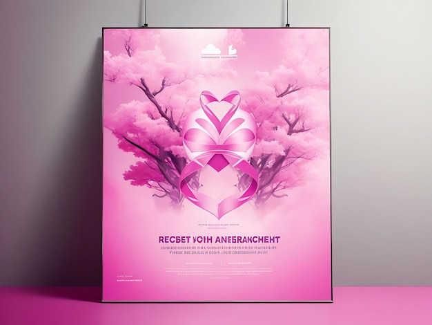 Vertikale Poster-Flyer-Vorlage für den Monat des Bewusstseins für Brustkrebs im flachen Stil. Set mit bunten Postern