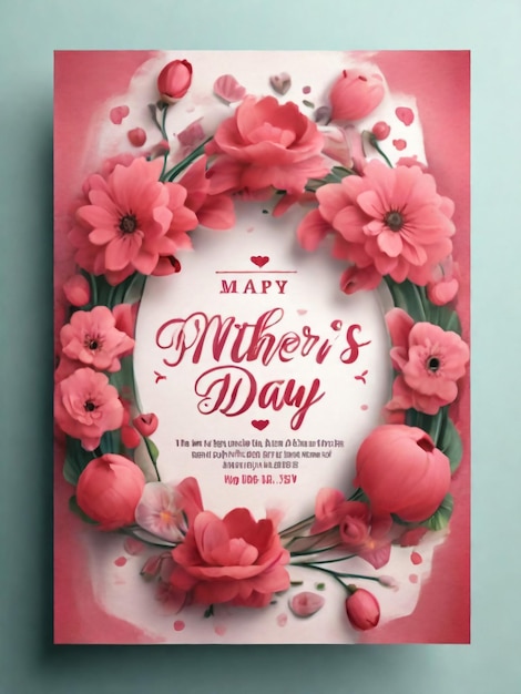 Vertikale Vorlage für eine Postervorlage zum Happy Mother's Day