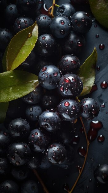 Vertikaler Hintergrund mit frischen Bio-Apfelbeeren