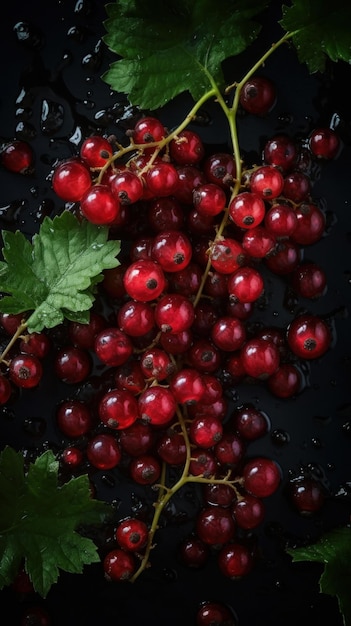 Vertikaler Hintergrund mit frischen Bio-Johannisbeeren