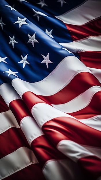 Foto vertikales banner mit us-flagge