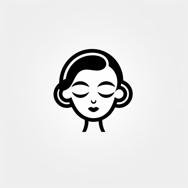 Verträumte Frau im Retrostil mit minimalistischer Raffinesse für das Logo der 1920er Jahre