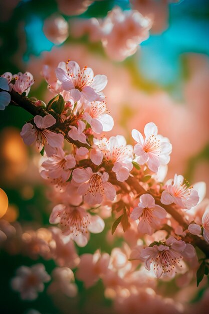Verträumter schöner Kirschblütenfrühling Generative KI