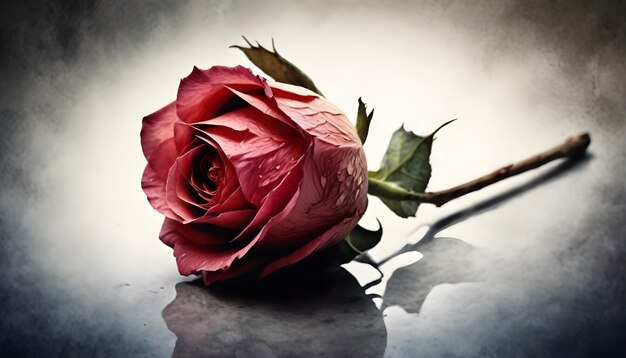Verwelkte Rose Illustration Digitale Malerei Blumen-Hintergrund Alte Blüte Blumen-Design