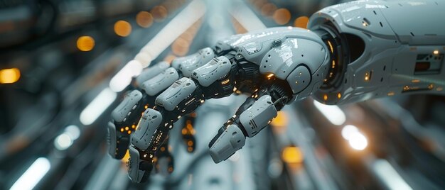 Verwendung von intelligenten Industrieroboterarmen zur Automatisierung von Fertigungsprozessen für Industrie 40 oder die 4. industrielle Revolution und IOT-Software zur Steuerung von Operationen