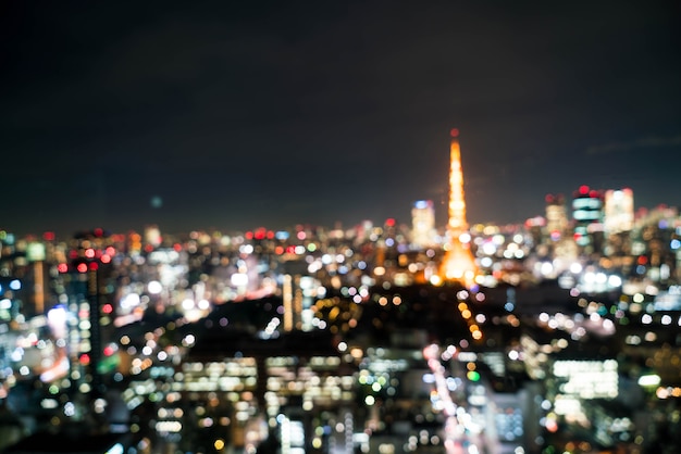 Verwischen Sie Tokyo City Skyline in der Nacht