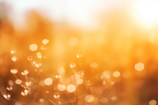 Foto verwischte warme farben und strahlende sonne vor einem natürlichen hintergrund