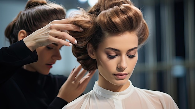 Verwöhnen Eleganz Salon Gelassenheit beruhigende Wärme Frisur Vergnügen professionelle Finesse Präzise gefertigt von KI generiert