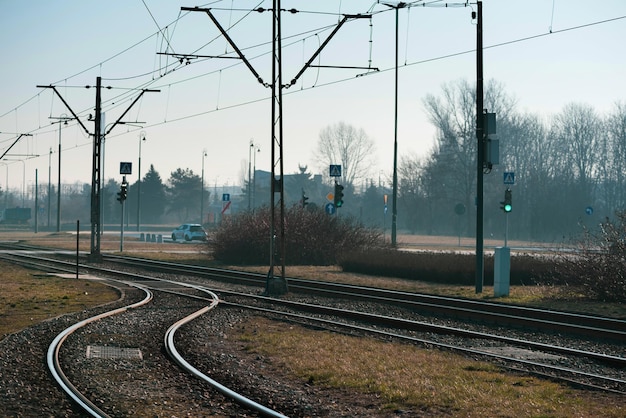 Verzweigung von Straßenbahngleisen