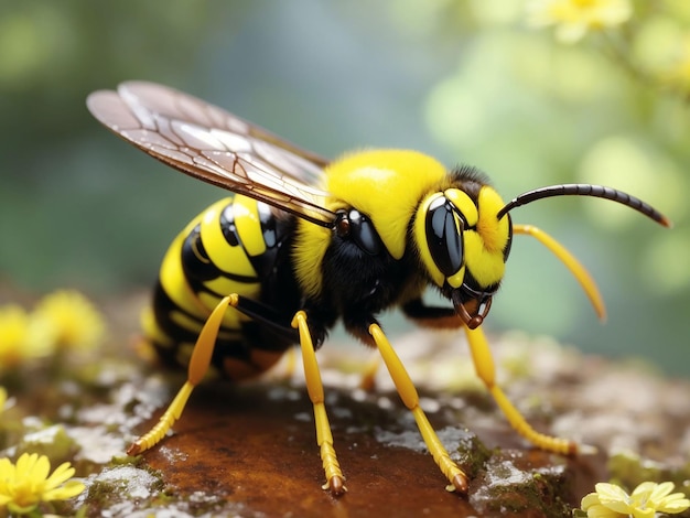 Vespa polybia com faixa amarela