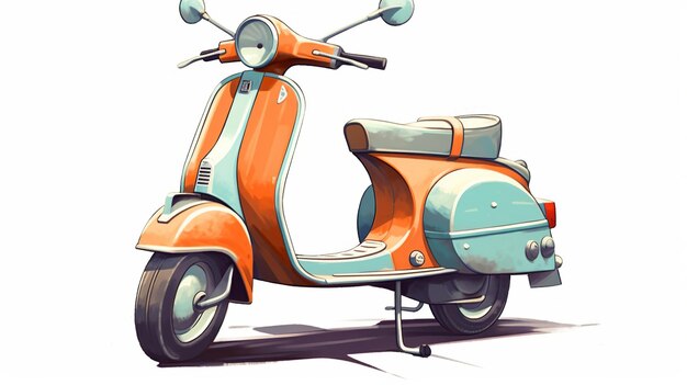 Vespa de la vendimia en el ai generativo del fondo blanco