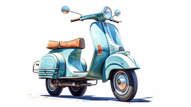 Vespa de la vendimia en el ai generativo del fondo blanco