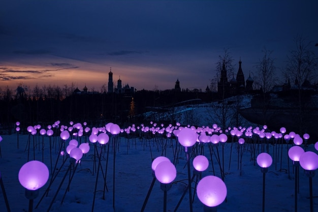 Véspera de ano novo em Moscou Iluminação festiva na capital da Rússia