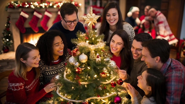 Foto véspera de natal com amigos