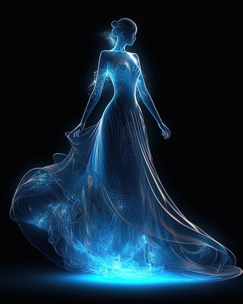 Vestido de fantasía azul de la diosa Diseño femenino
