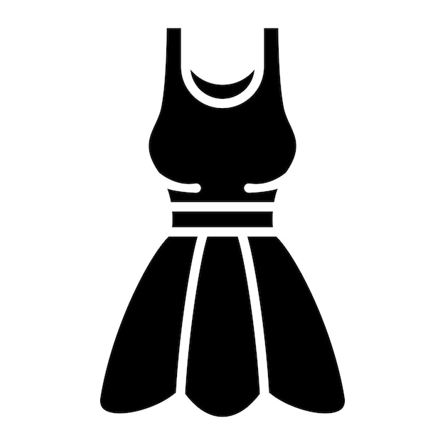 Vestido Glifo Sólido Negro Ilustración