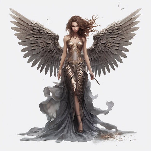 vestido gótico de mulher anjo do céu