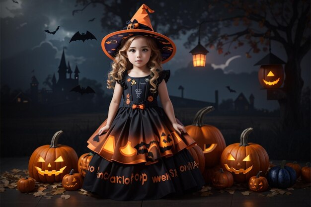 Foto un vestido de halloween para diseño de camisetas infantiles.