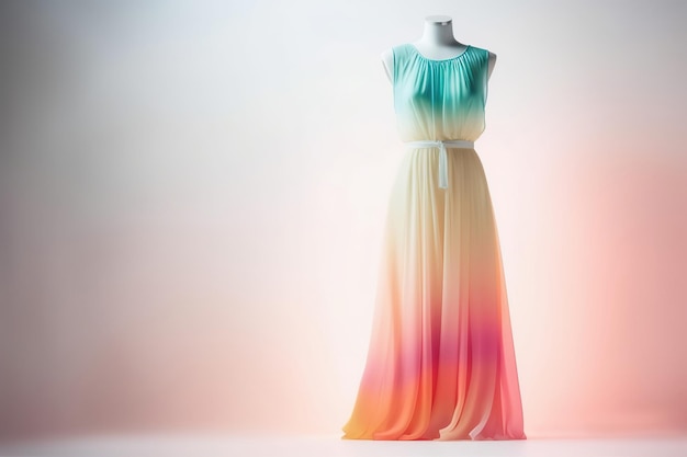 Vestido maxi de verão em manequim Generative AI