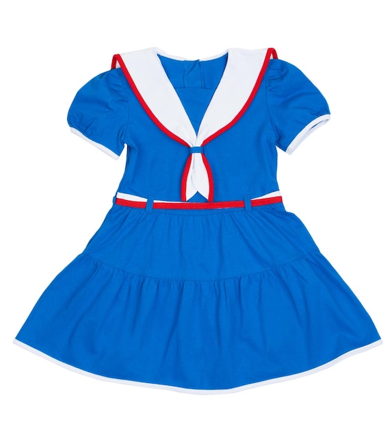 El vestido para la niña con motivo marino.