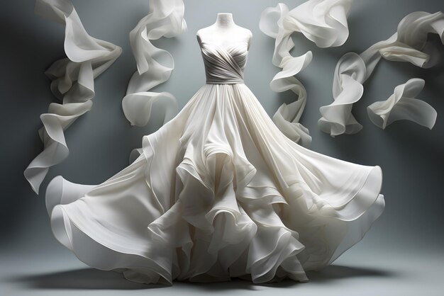 Un vestido de novia de la colección del diseñador de moda