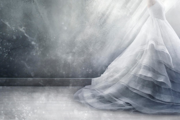 Vestido de novia costura fondo luz elegante fondo publicidad foto 8k copia espacio