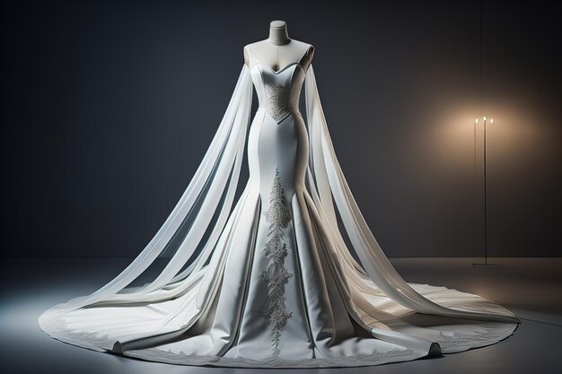 Vestido de novia en un maniquí ai generativo