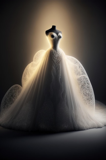 Un vestido de novia súper hermoso y hermoso Generative Ai